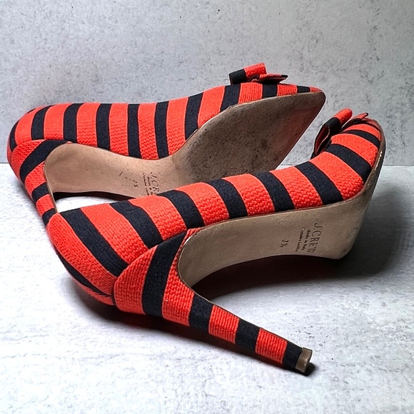 J Crew Collection Bow pumps in stripes w bow detail - Picture 5 of 7